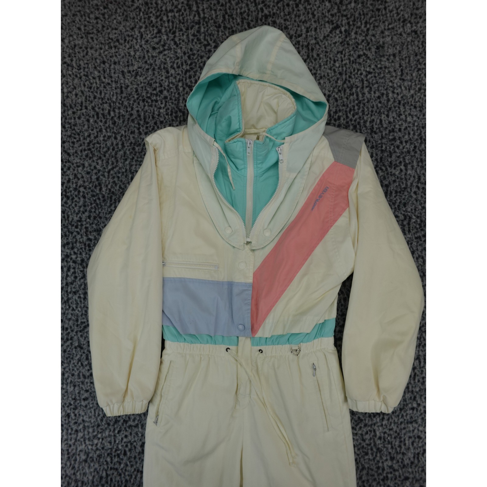 Vintage Obermeyer Sphere Gore-Tex Thinsulate Ski Suit Cream Pastel Womens 8