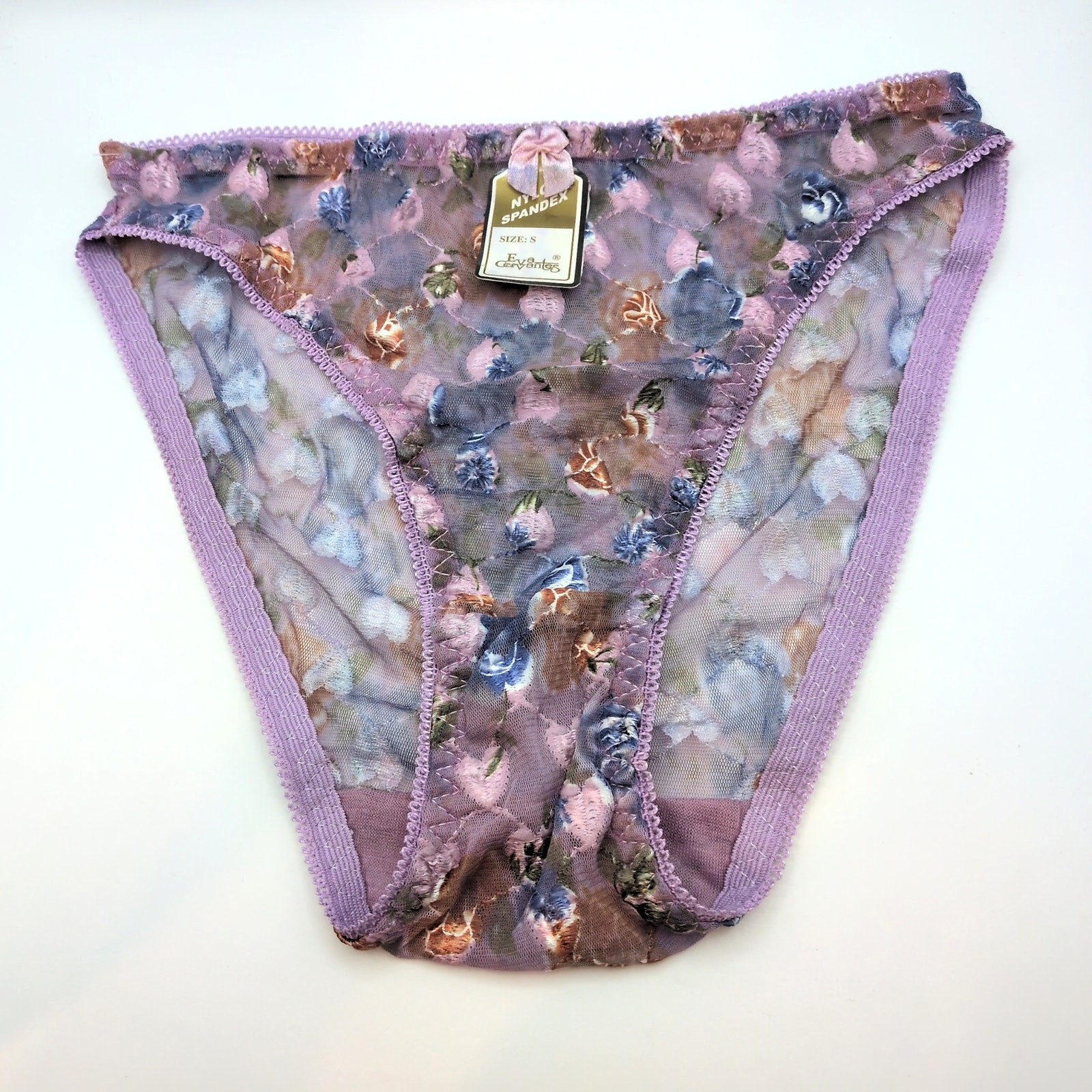 VTG NWT 90s Sheer High Rise Lace Pink Panties Underwear Small Eva Cervantes
