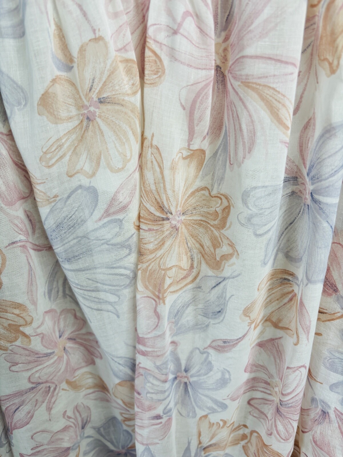 VTG 80’S FLORAL PRINT PASTEL SWEETHEART NECKLINE PRAIRIE COTTAGECORE DRESS*S