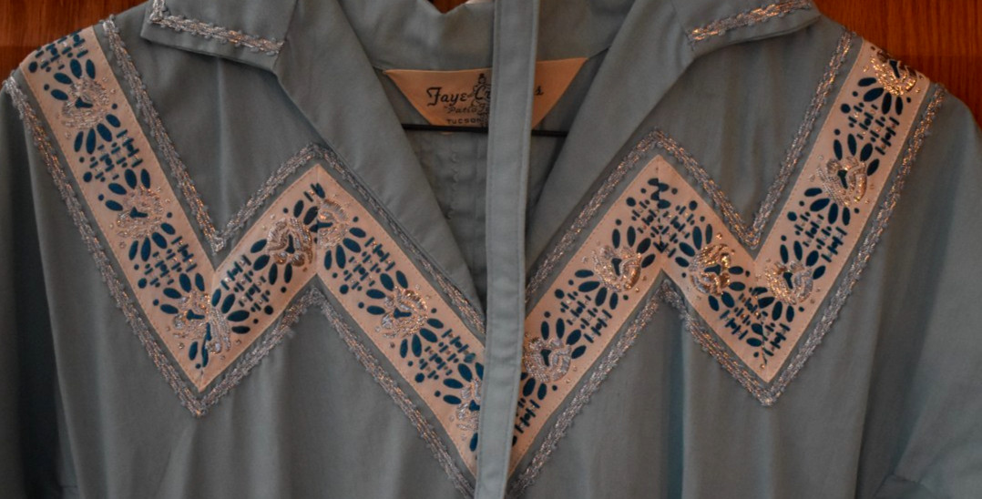 Faye Creations Tucson AZ Blue Square Dance Dress Size Small Western Vintage 50s