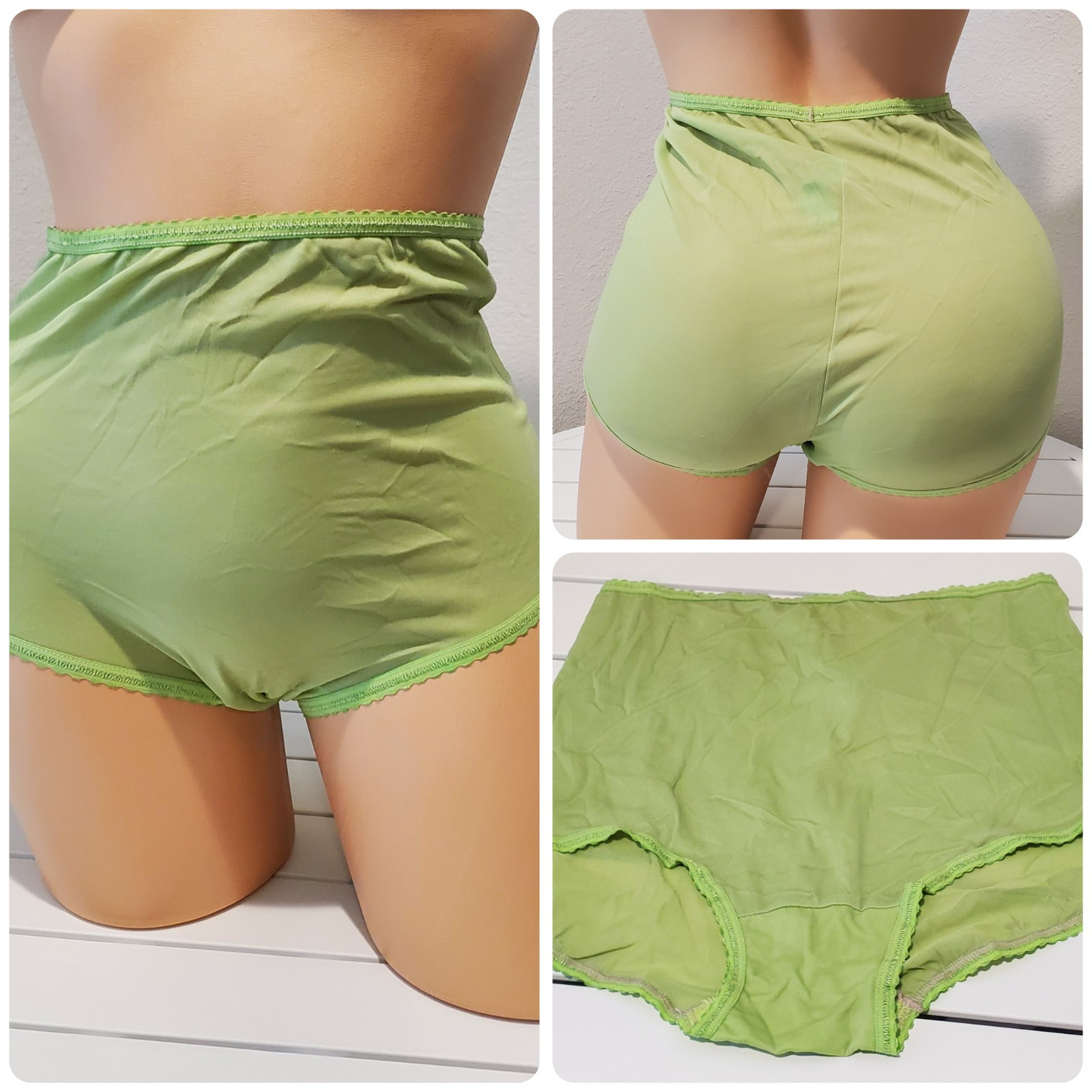 Flawed Bali Shiny Nylon Brief Panty Full Cut 11/4XL Key Lime Green 2633