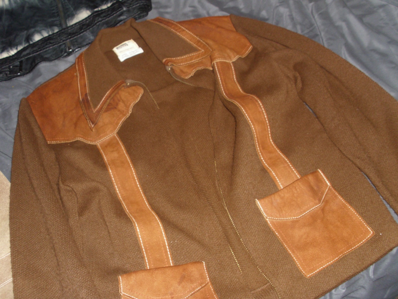 Lot of 3 Vintage Mont.Ward Orlon Acrylic Swet.Rock & Republic, i e Leather Coats