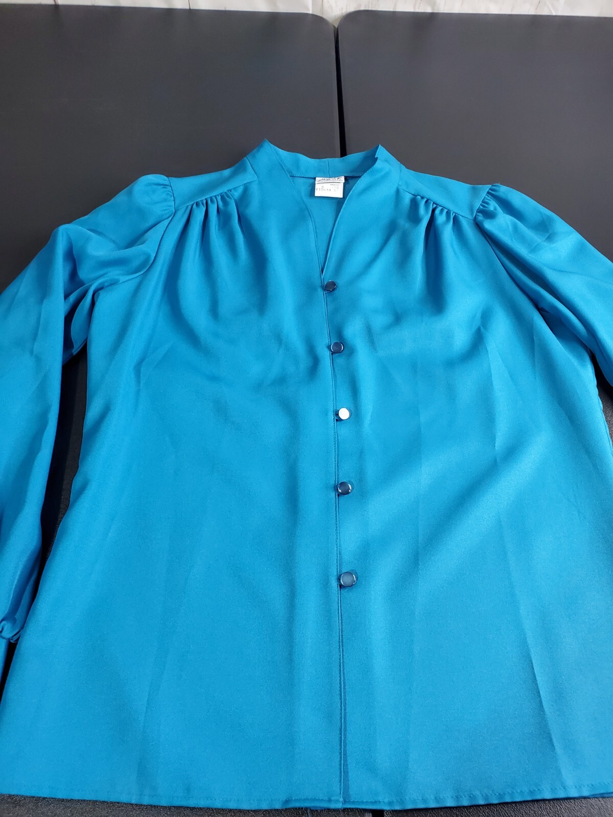Terry Chicago Blouse Vintage Beautiful Dressy Womens Size 10 Blue Mom