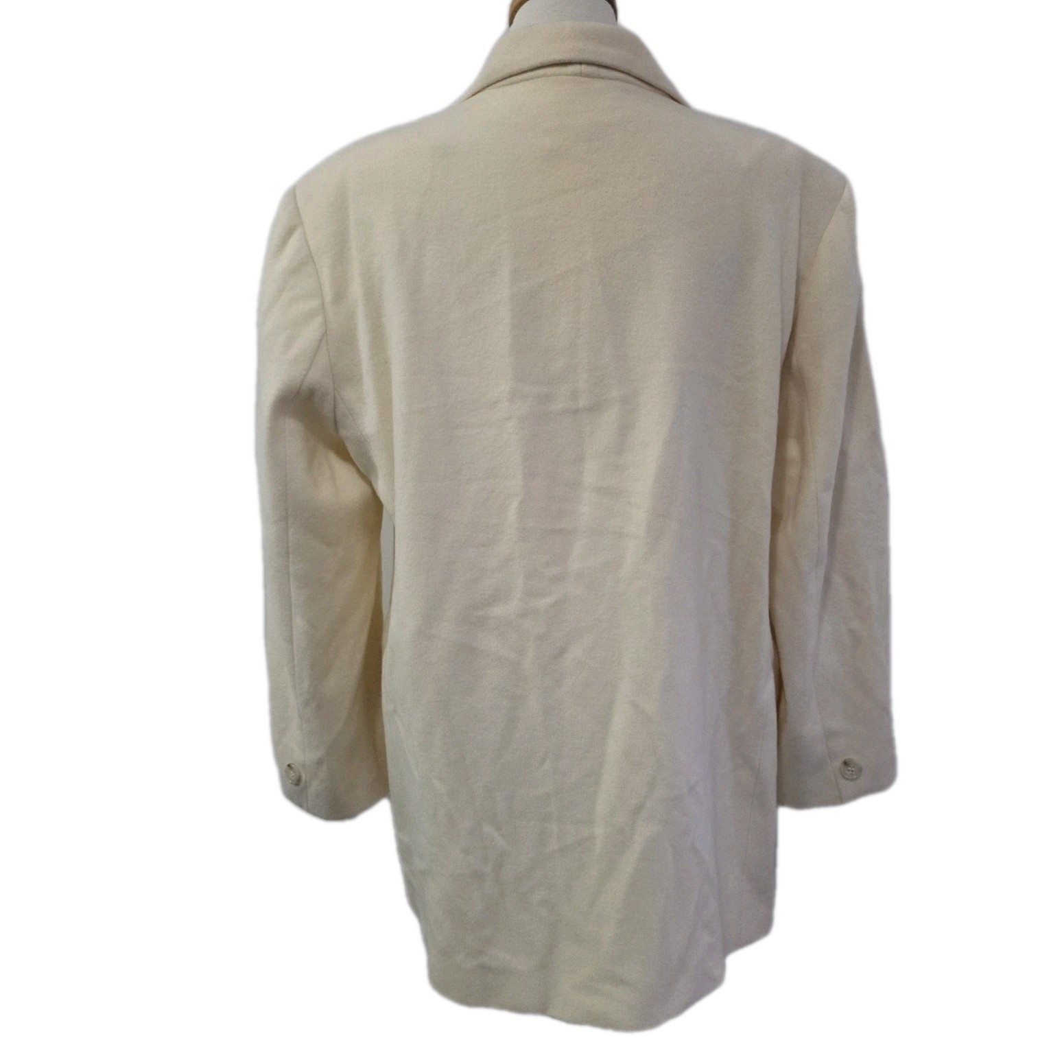 Vintage Adam Bennett Beige Wool Cashmere Blazer Jacket Size 12 Made In Australia