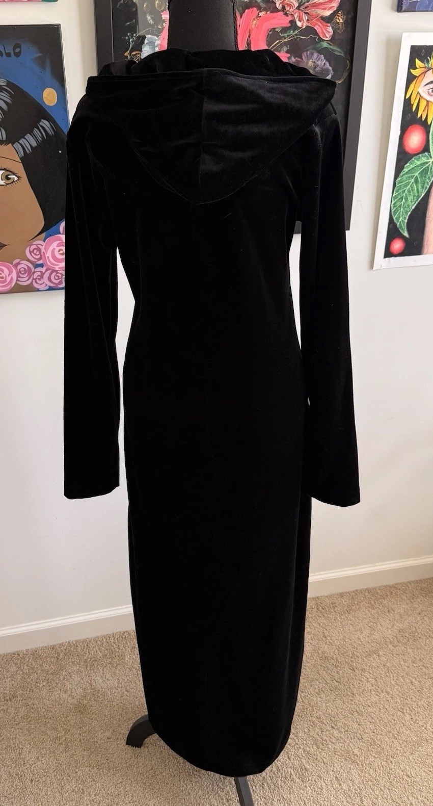 Willi Smith Collection Hooded Dress LARGE Street Couture Gothic Drama Vintage