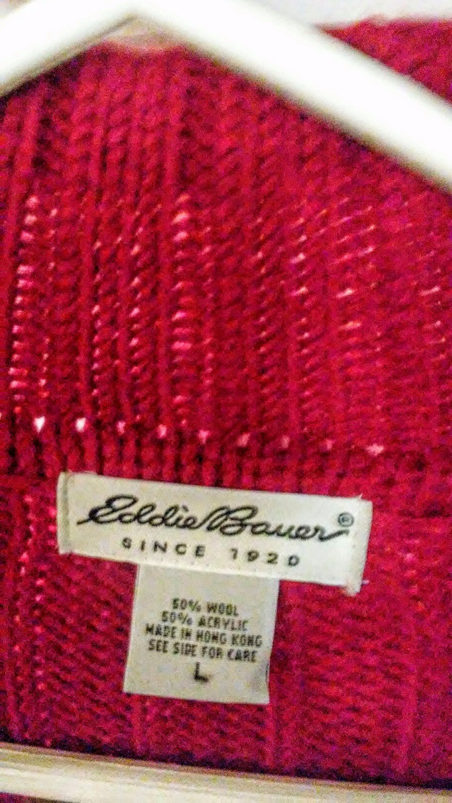 Womens Sweater Coat by Eddie Bauer.. Sz L. Mid calf length. Wool and Acrylic
