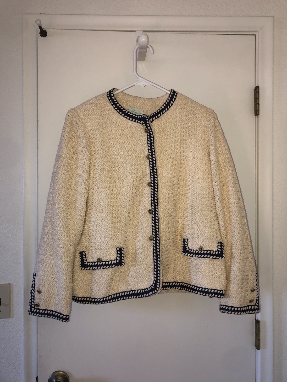 Incredible Vintage 1960s Cele Peterson Tweed Knit Jacket Blazer Button Front