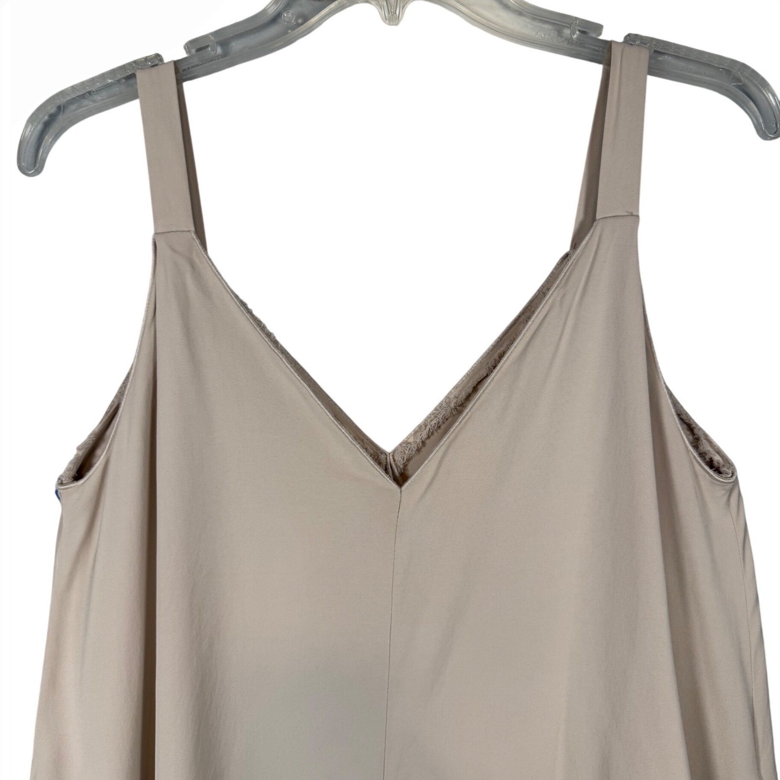 Wilfred Le Fou Aritzia Beige V-Neck Dress XS Italian Fabric Sleeveless Pockets