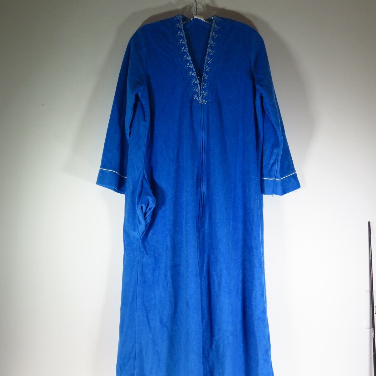 vintage Plaza 9 American made blue quarter zip house dress/ lounge wear SZ Large