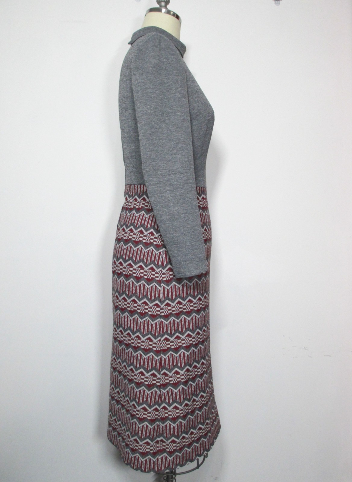 Vintage Carillon Double Knit Dress in Gray, Very Nice, Size M