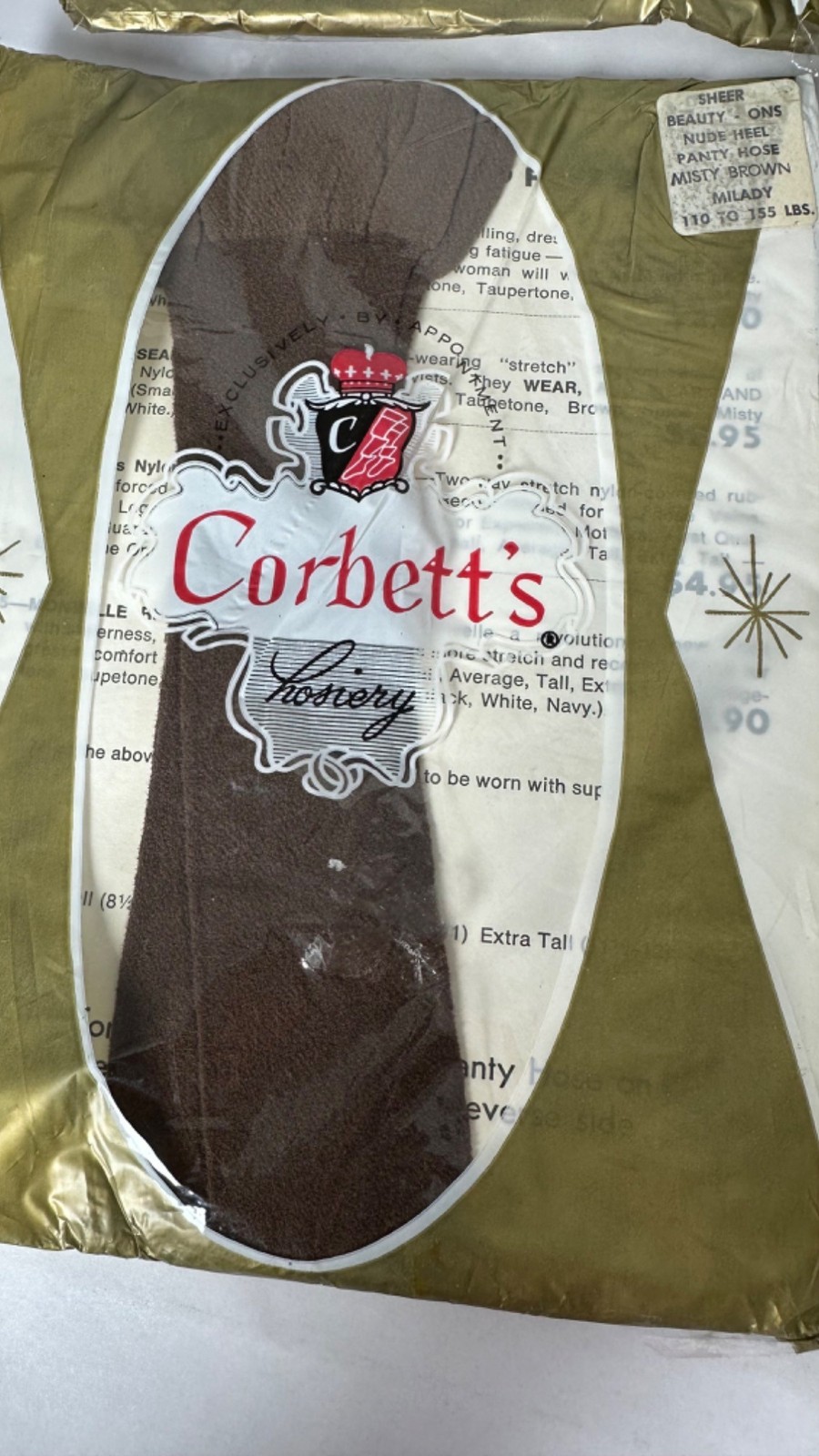 Corbetts Lot of 4 Vintage Hosiery Women Pantyhose Nude Heel Brown Taupetone