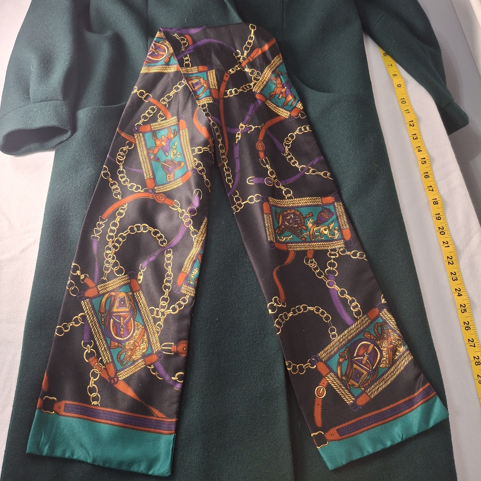 VTG Set Karizma East Wool Maxi Coat & Scarf/Gloves Made Russia Hunter Green 10 M