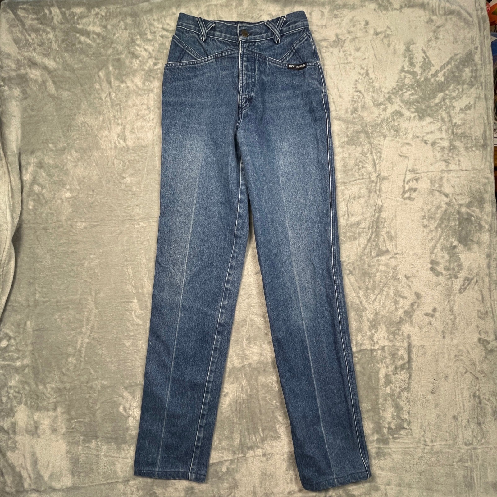 Vintage Rocky Mountain Jeans Bareback Women Blue Western High Rise Yoke 27/5