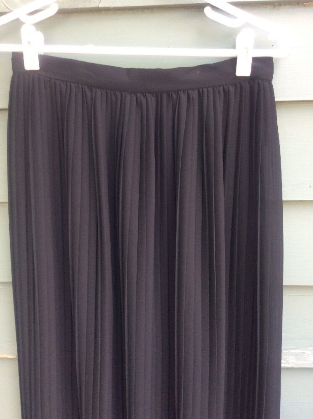 Vintage Malbe Maxi Skirt Women’s 12 Black Pleated Victorian Sheer Goth Chiffon