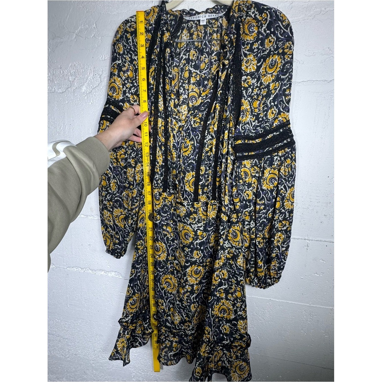 VERONICA BEARD Ida Floral 100% Silk Mini Boho Dress Sz S XS 0 paisley Floral