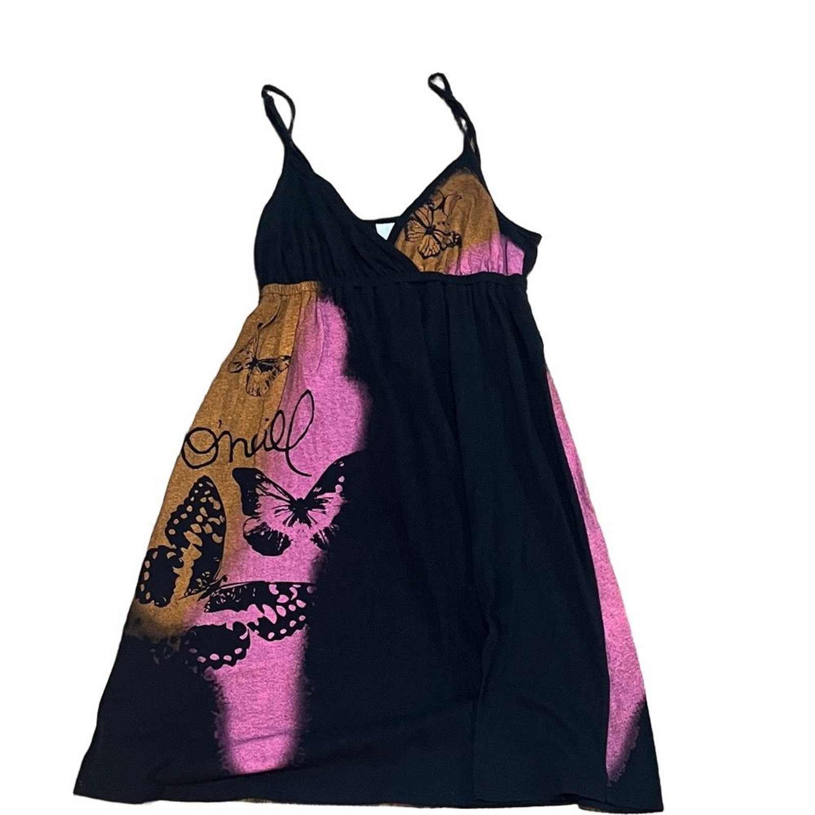 ONEILL Black and Pink Butterfly SMALL Dress in box 7