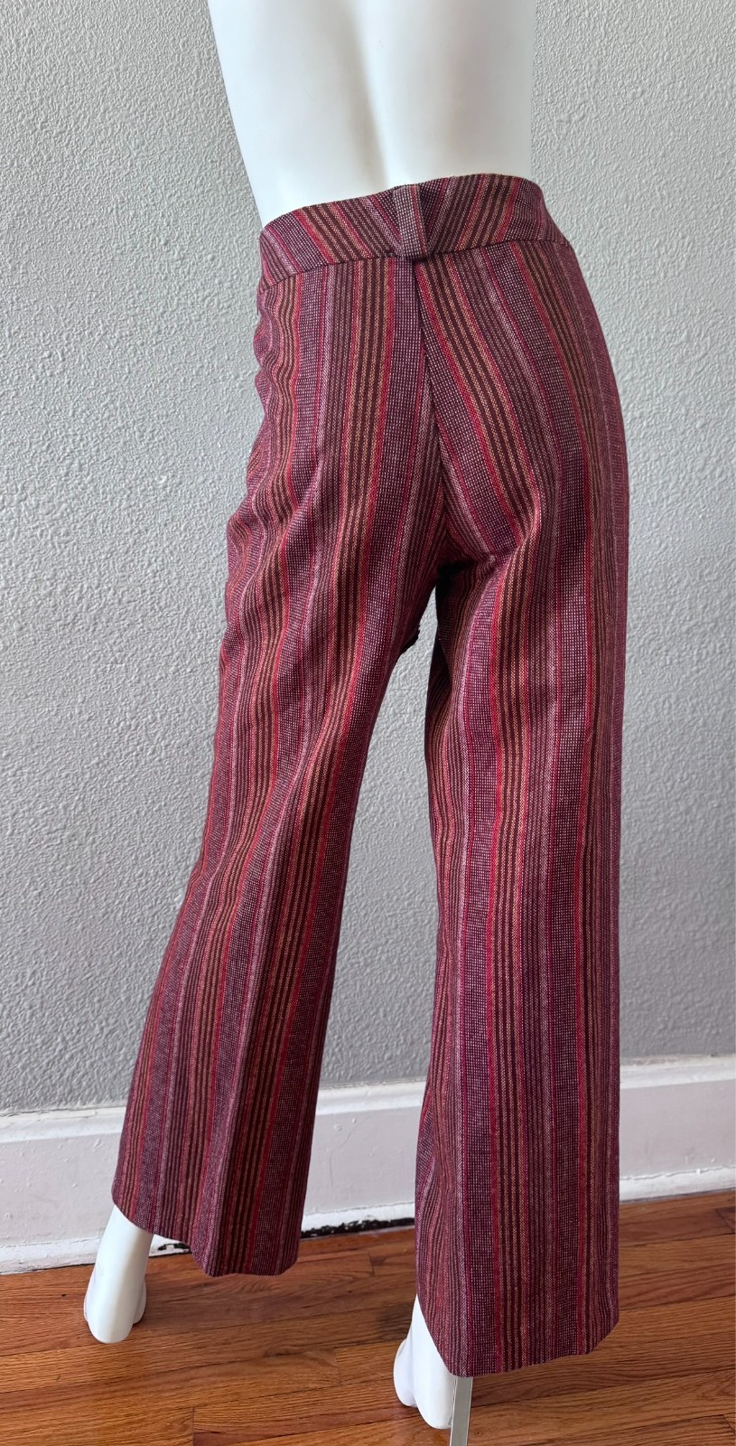 Vintage 70s Burgundy Retro Hippie Trousers Pants L/XL
