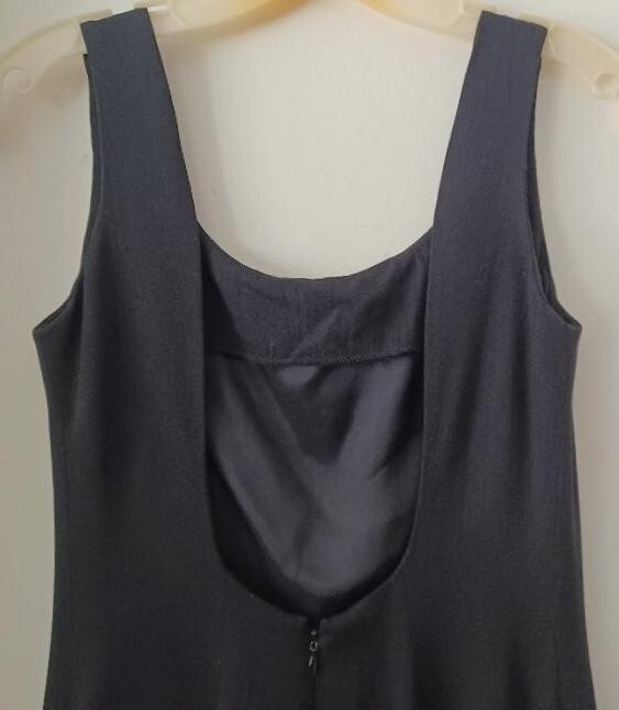 VINTAGE JENNIFER GEORGE BY NIGHT LITTLE BLACK DRESS LBD SCOOP NECK BACK SHEATH 4