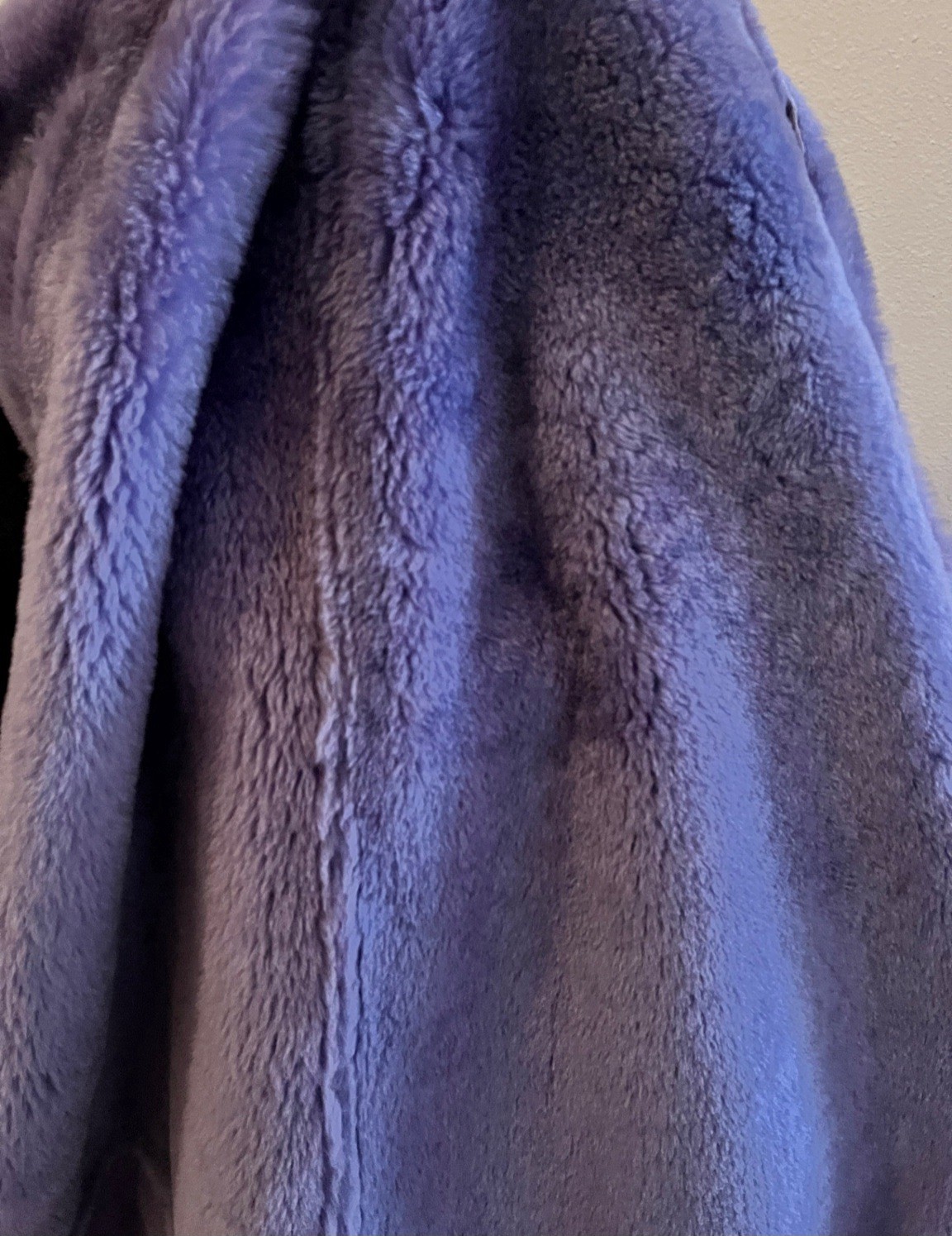 Vintage GIANNI VERSACE Purple Leather & Faux Fur Oversized Long Coat, Signed