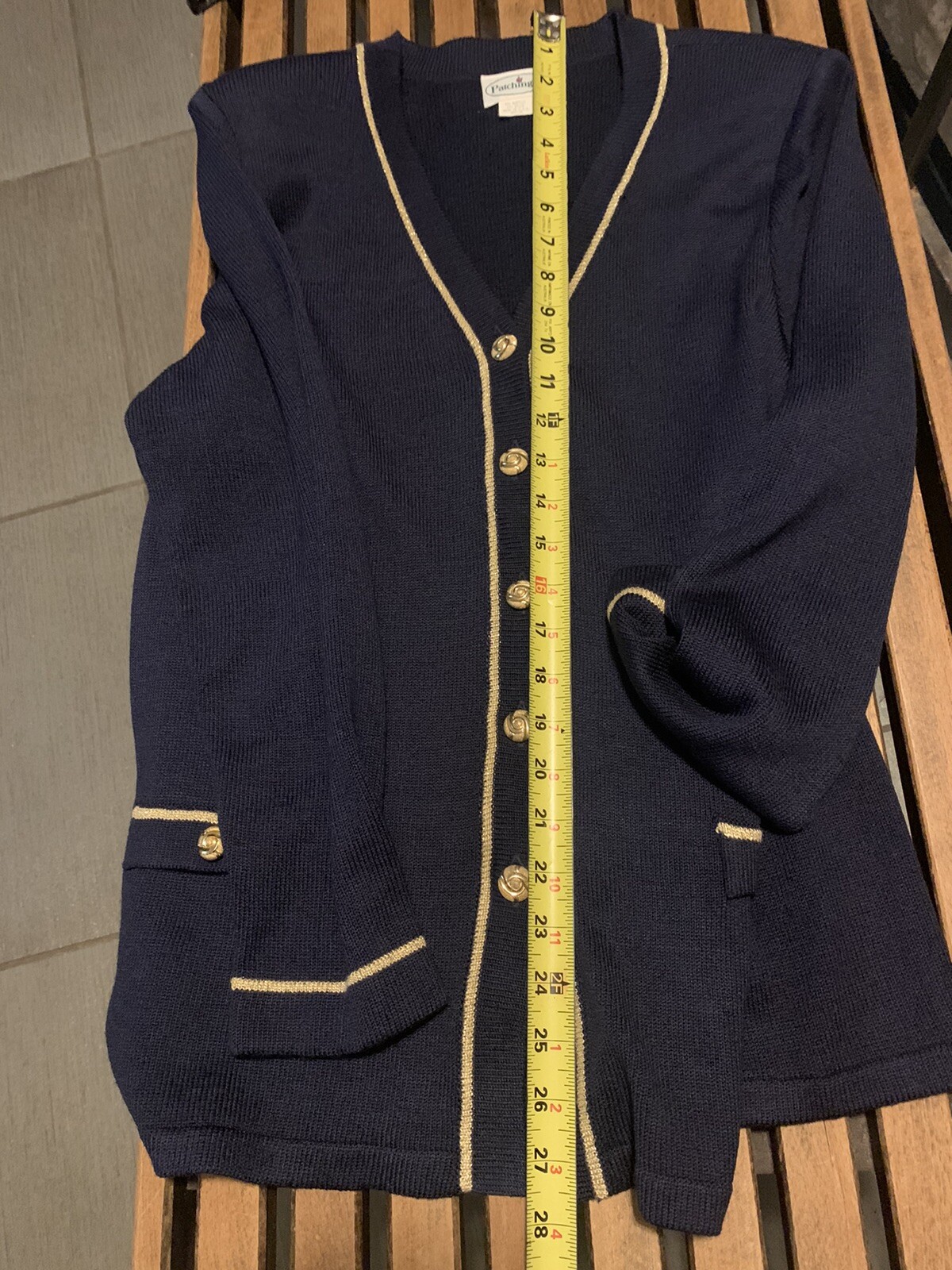 Patchington Vintage Women’s Navy button Up Sailor Look cardigan Size M