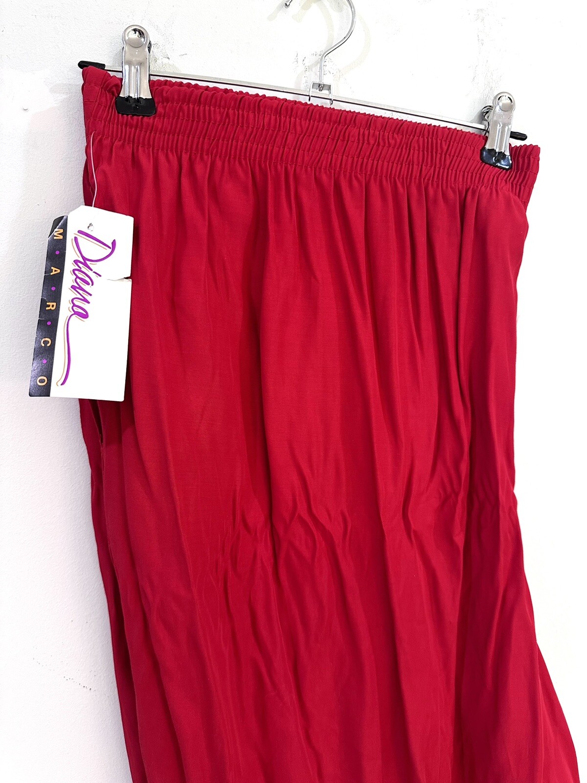 NWT Vintage 80s Diana Marco Red Stretchy Elastic Flowy Baggy Pants Size 26 New!