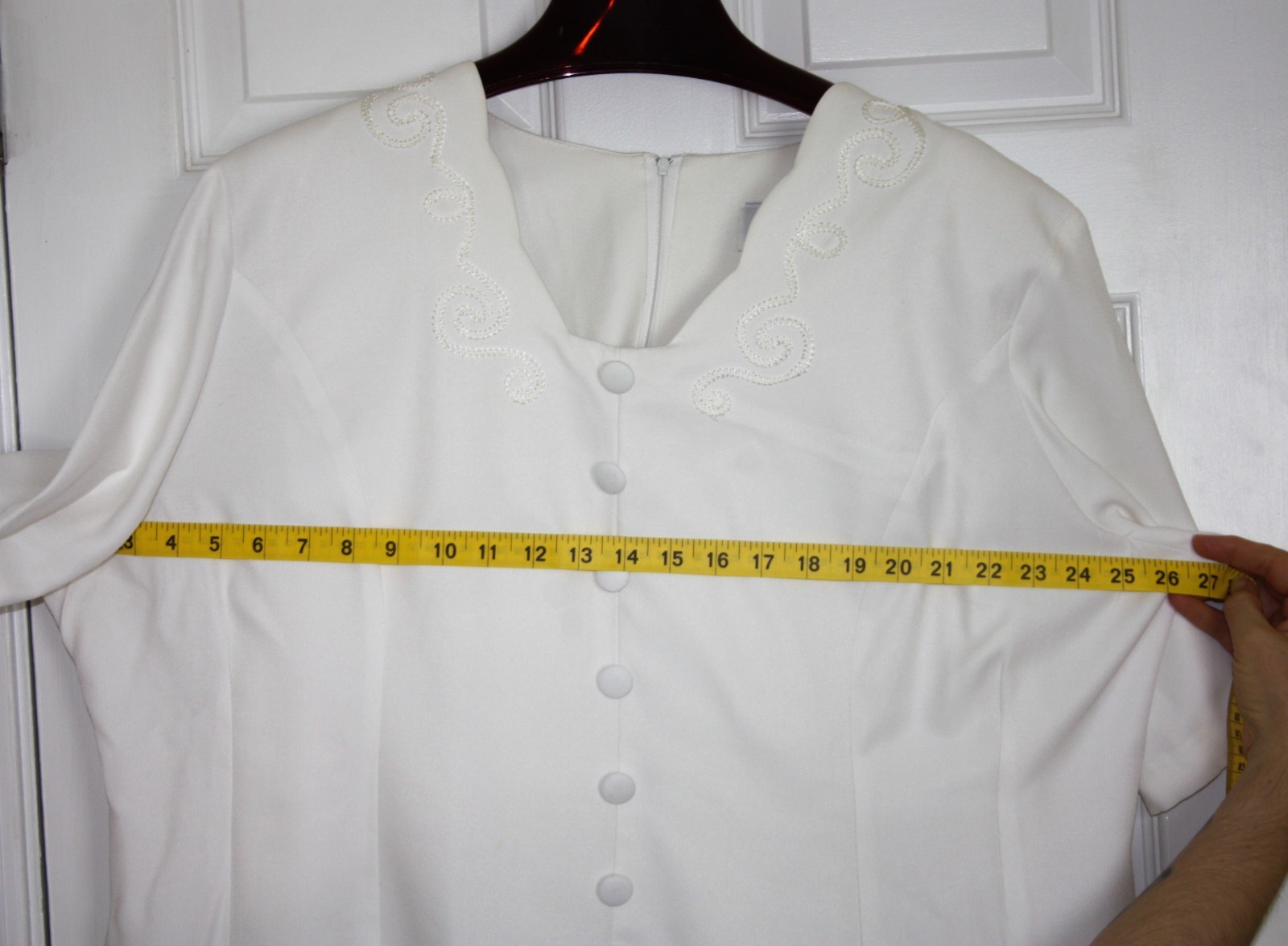 CB New York Vintage Cottagecore Prairie Dress Womens 24 White Layered Embroidery