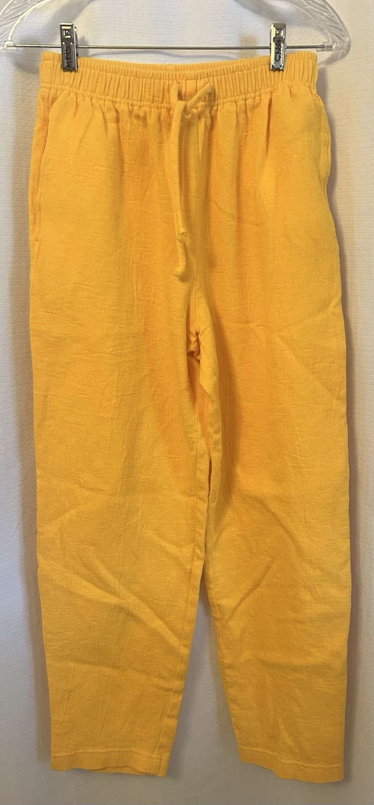VTG 80s Yellow Tracksuit Sweatsuit Womens 100% Cotton Grandmacore Funnel Neck