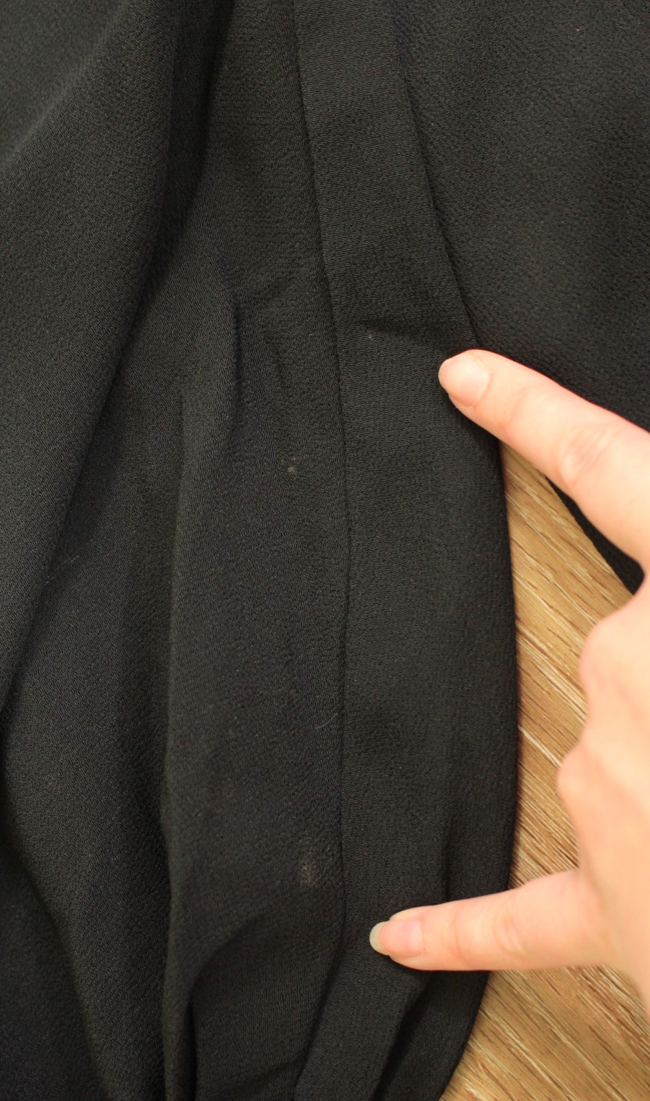 VTG Women’s 30s Black Drop Waist Dress W/ Lace Insert Sleeves Sz M/L 1930s