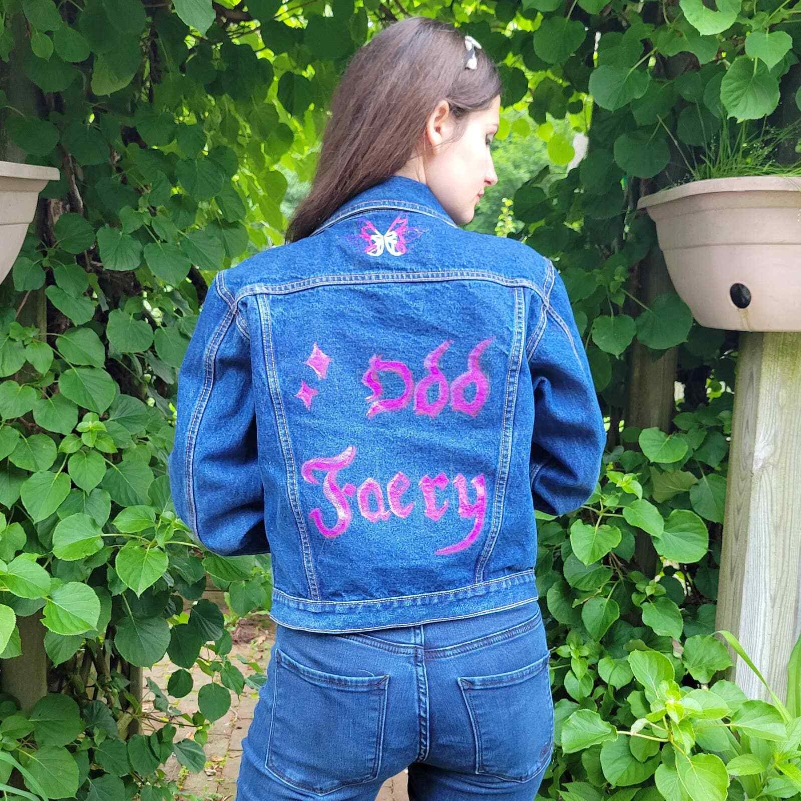 Odd Faery Vintage 90’s Painted Denim Jacket by Blue Asphalt