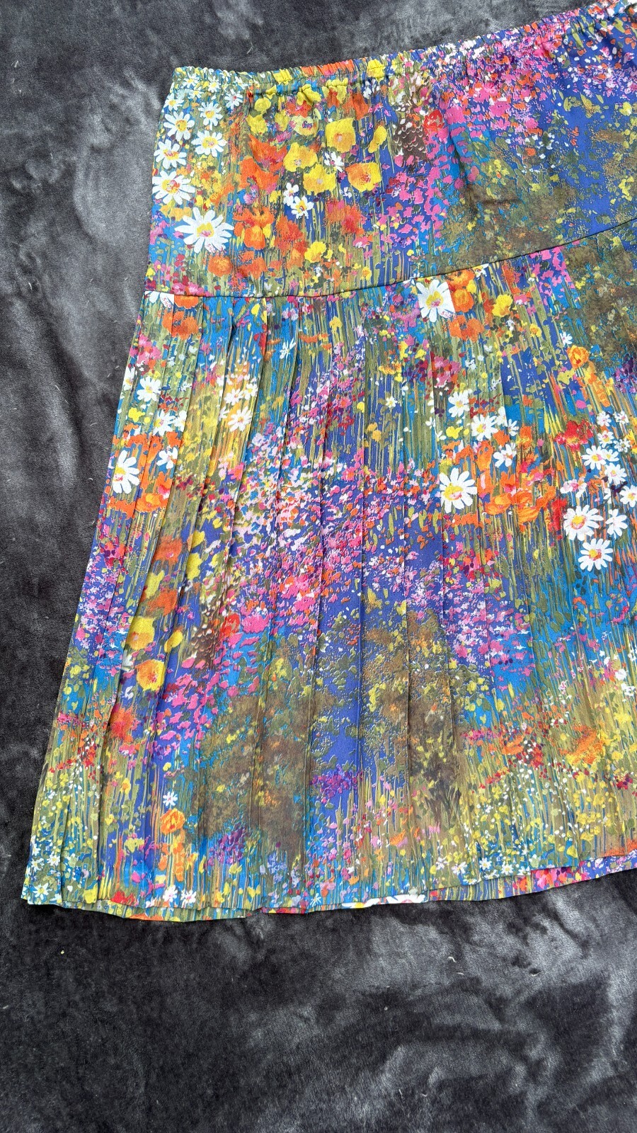 vtg 70s 80s Whimsical Hippie Boho Ditsy Floral Sheer Pleated Skirt VTG SZ 18