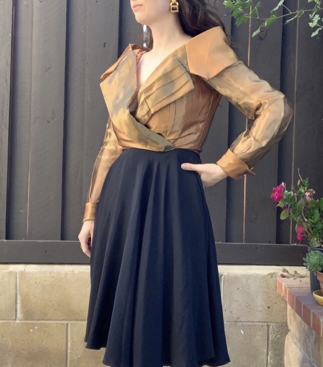 Last call! Vintage 80s Glitter Caramel Party Dress