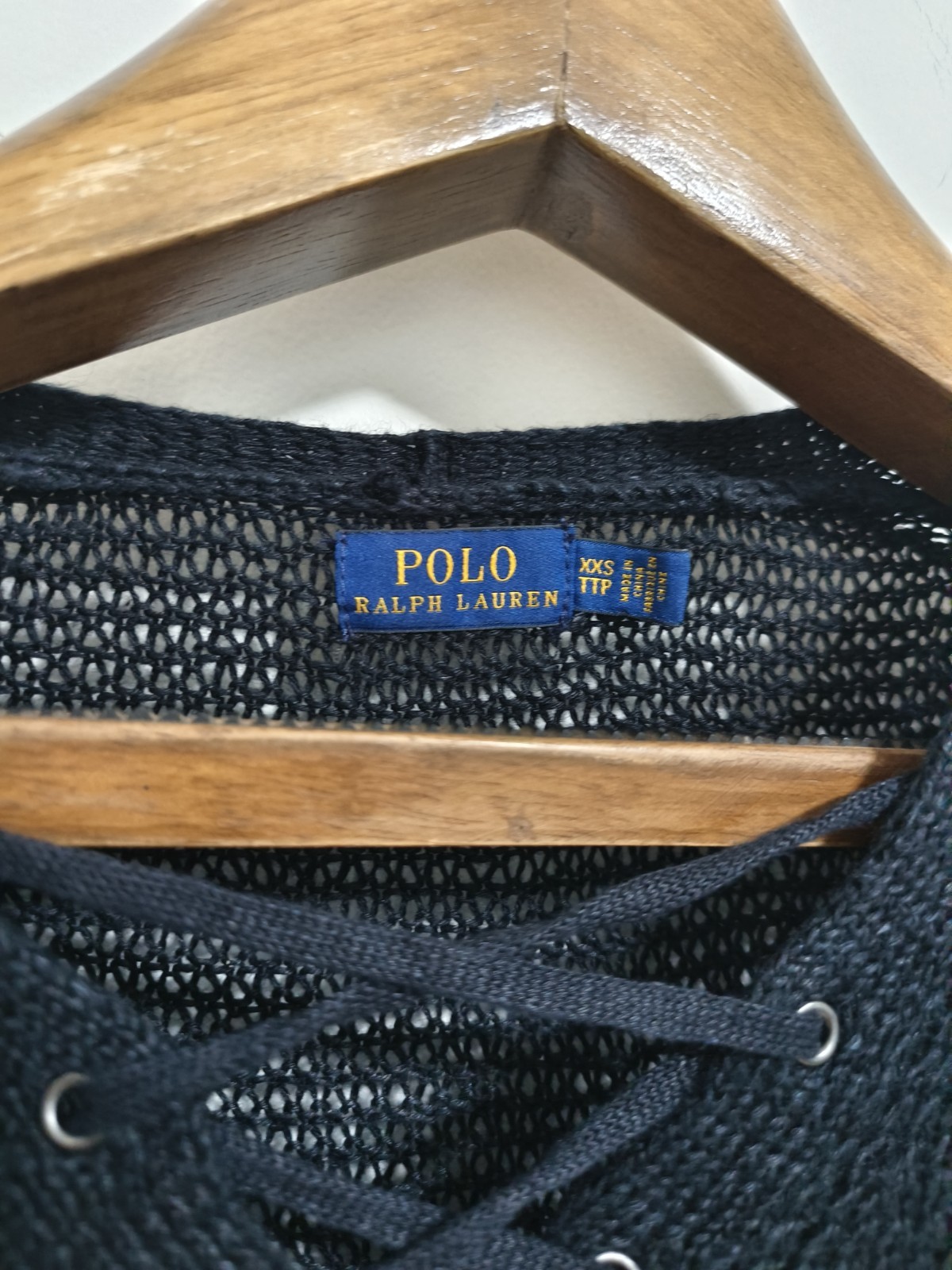 Polo Ralph Lauren Cotton blend lace-up open-knit sweater