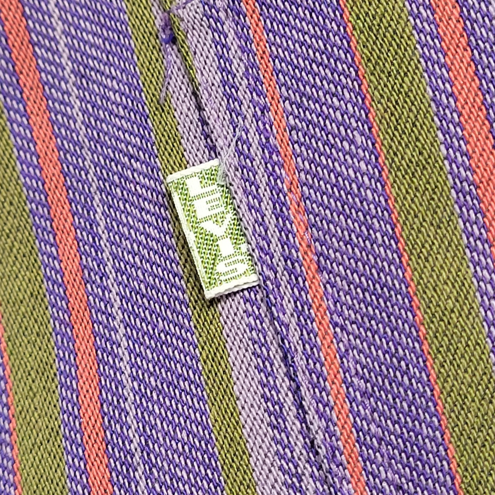 Vintage Levis For Gals Sta-Prest Pants Striped 70s Snap Button 26X32 Rare