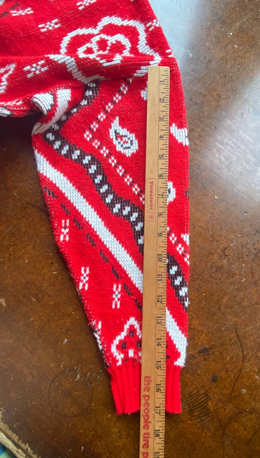 Traffic Jam Vintage Sweater Bandana Red Western Size M? Acrylic USA