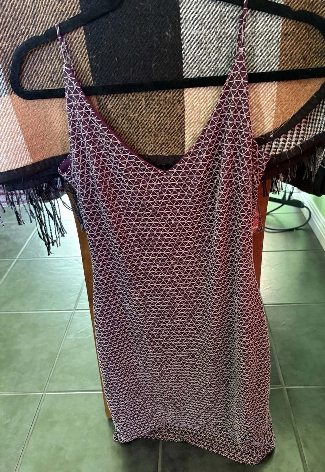 Vintage Diamond Sparkle Plum Purple And Silver Glitter Cocktail Party Dress M