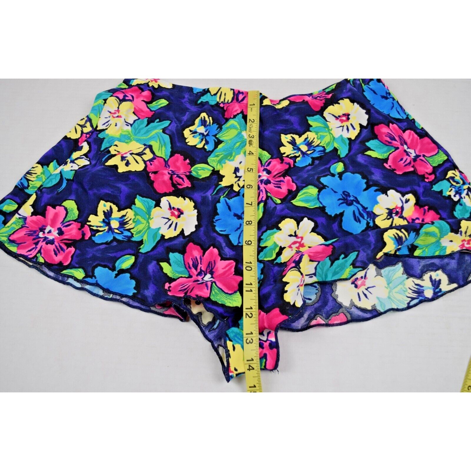 Vintage Bikini Swimsuit Anchor Club Size M/L 80s Vibrant Hawaiian Floral Silky