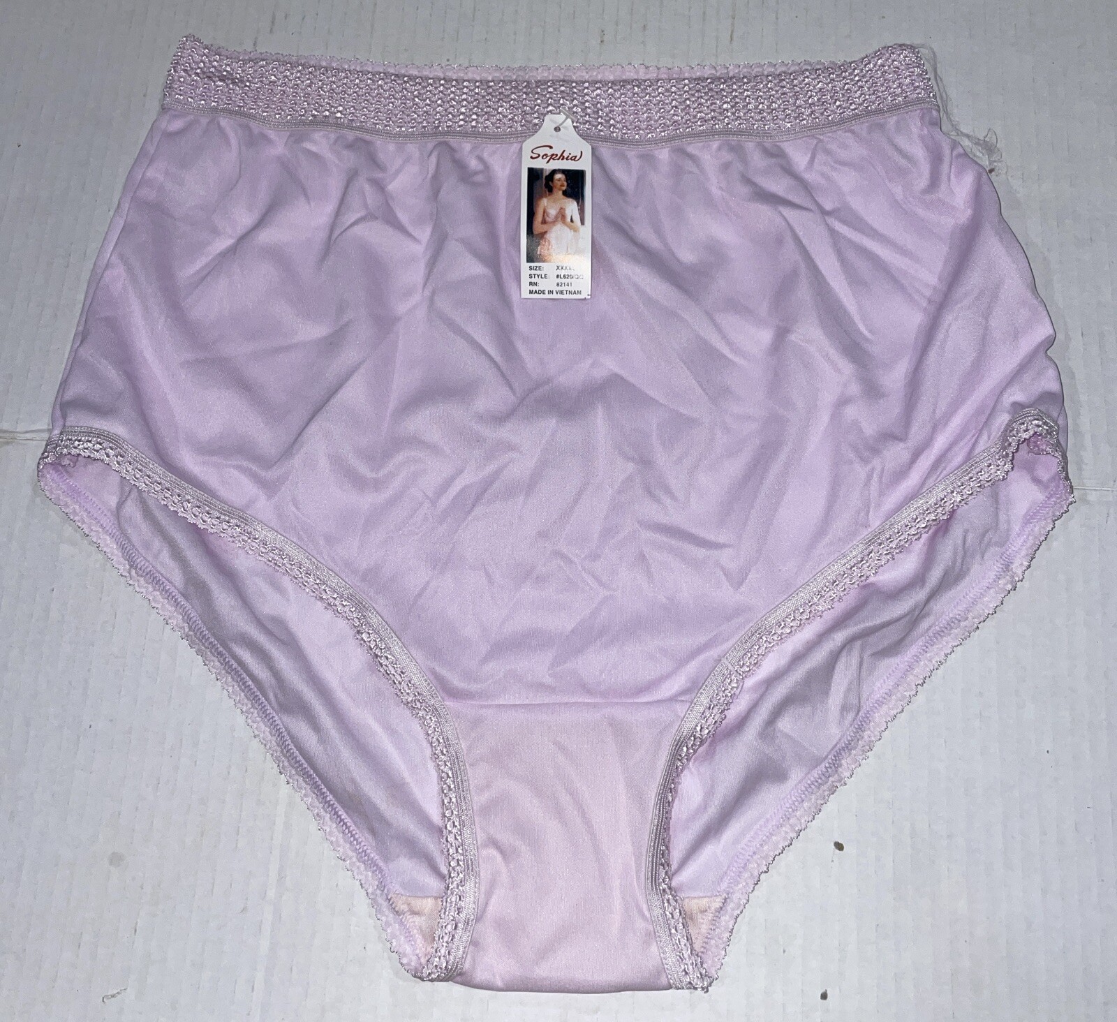 3-Vtg Sophia Nylon Panties Elastic Waist & Thigh Pink Purple Green XXXXL NWT