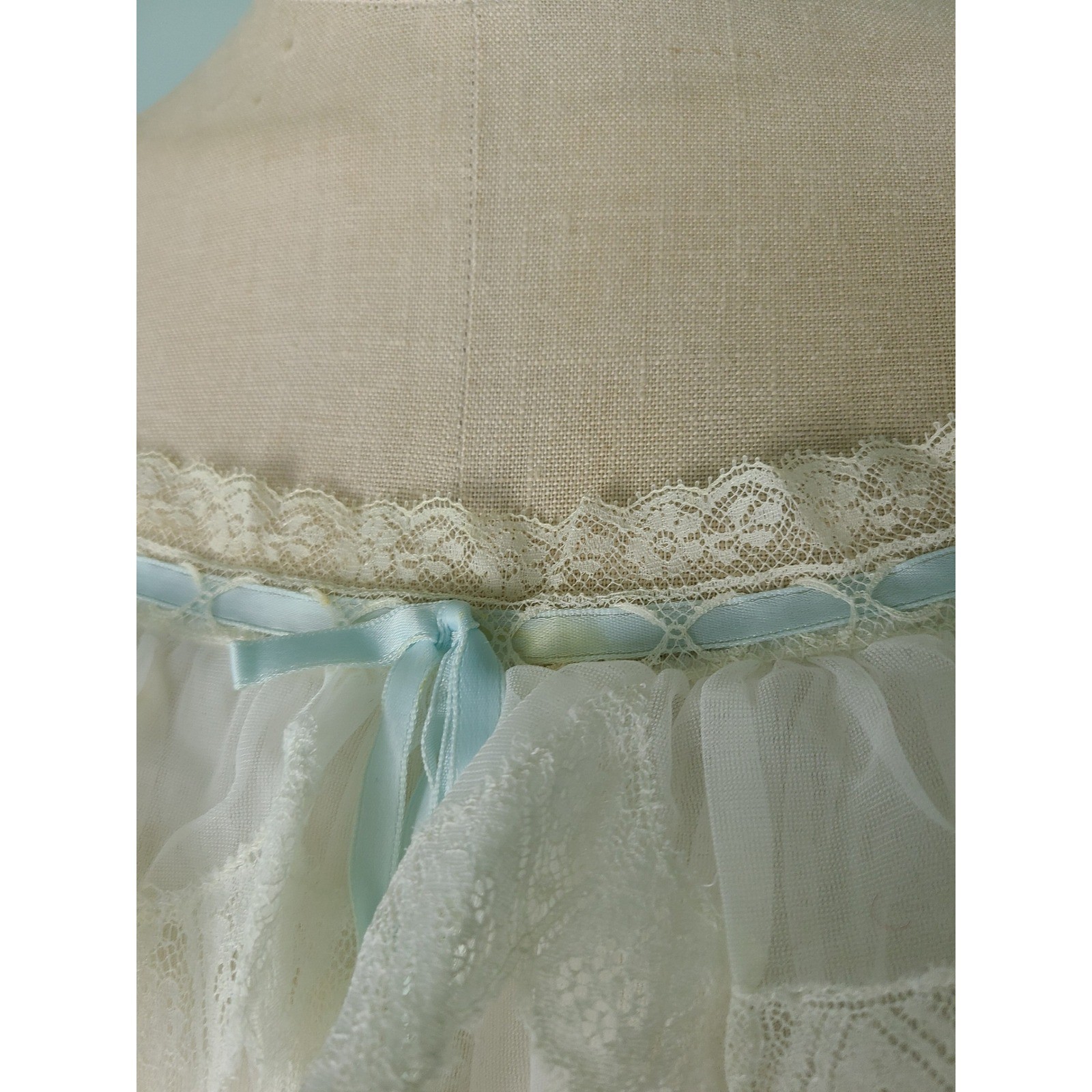 VTG Gotham Gold Stripe Peignoir Nightgown Set Ethereal Regency Coquette Bridal
