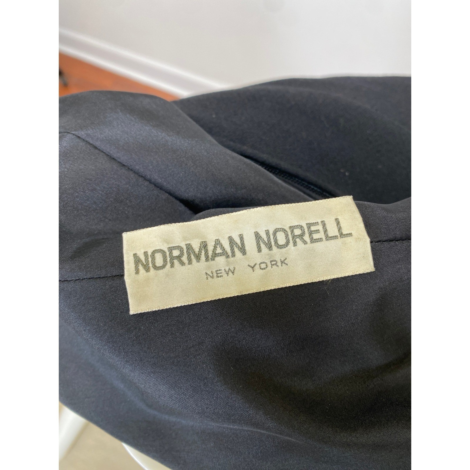 Vintage 1960s Norman Norell Dress Black A-Line Princess Seams Short Sleeve