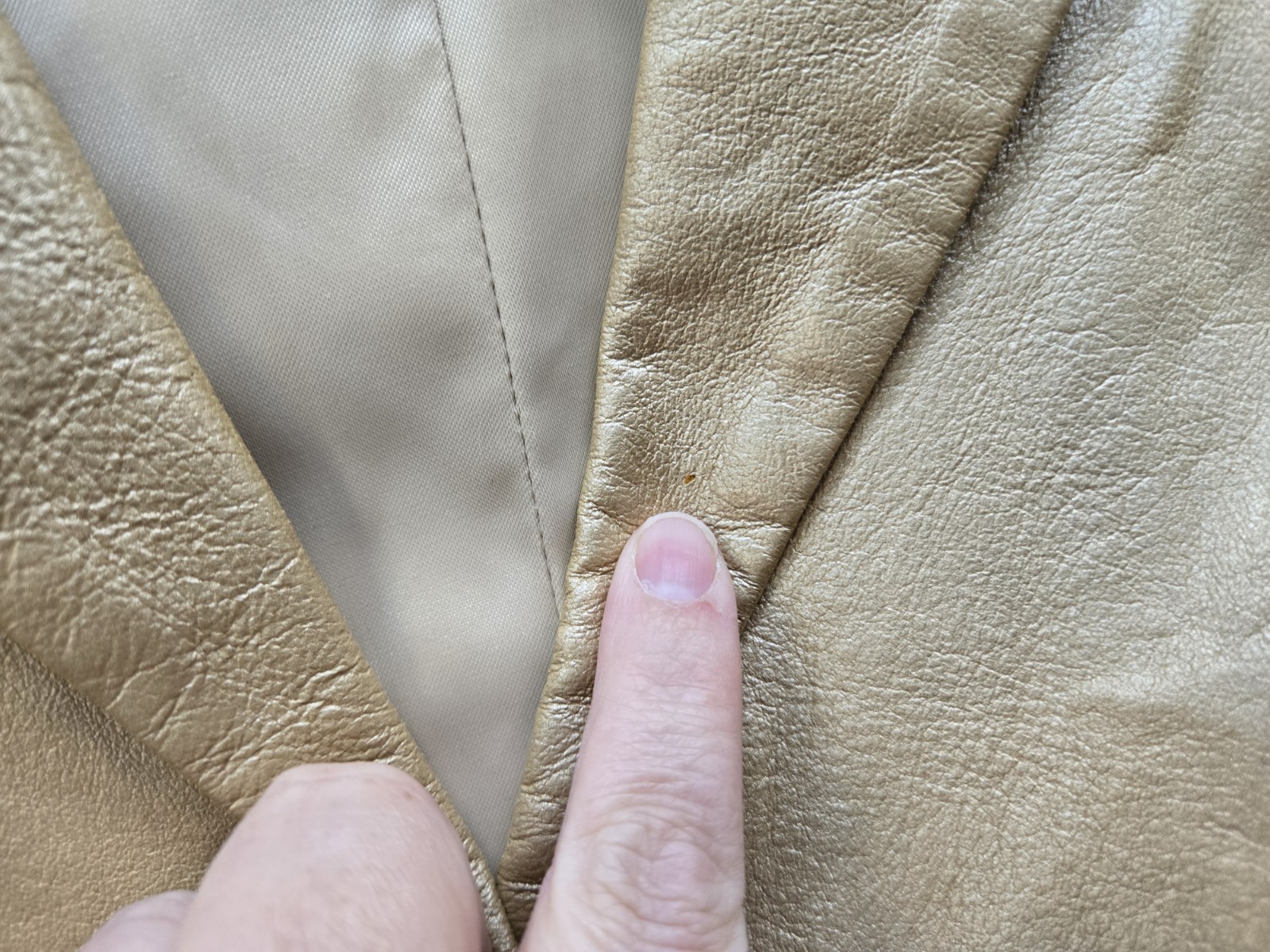 Vintage Remy Usa Leather Gold Jacket Beige Sz S Blazer Soft Womens