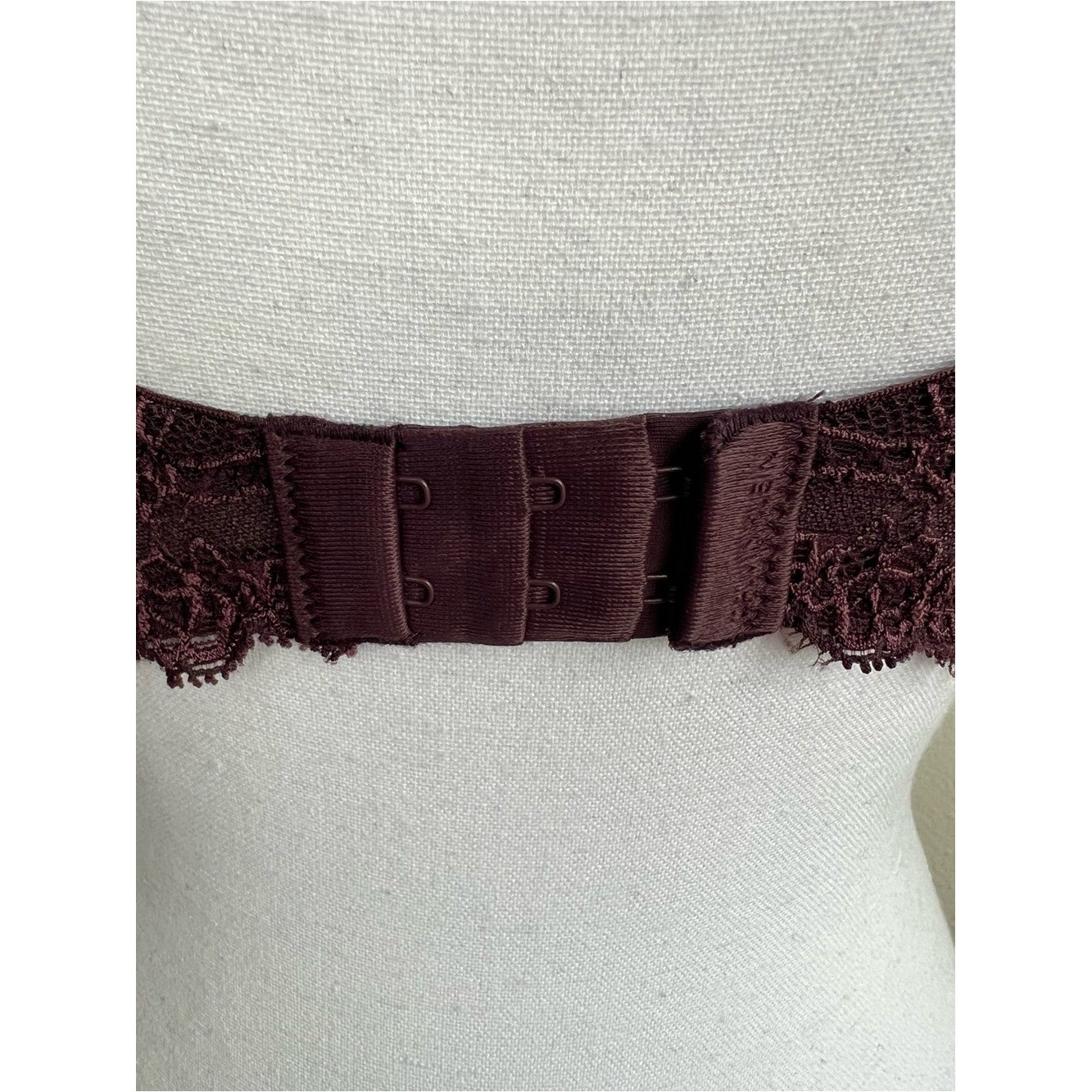 Calvin Klein 36C Customized Lift Lace Bra Burgundy Wine Padded Underwire