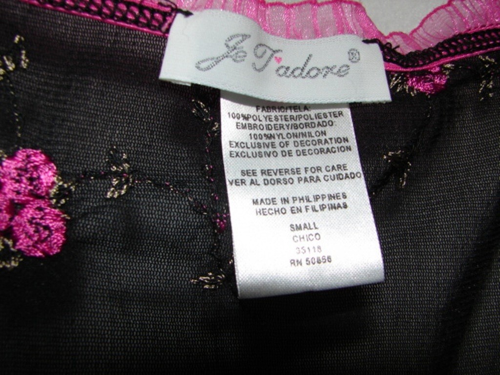 Vintage Je Tadore PJ’s Pajamas Set size Small Embroidered Sheer top 2 pieces