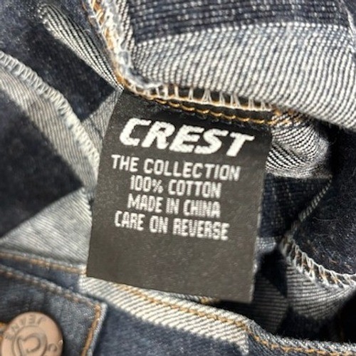 Vintage CJ Jeans Crest Women’s Medium Blue Checkered Colorblock Denim Jacket