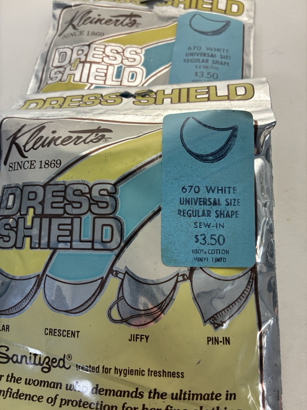 Vtg Kleinerts Dress Shield 670 Universal Regular Sew-In NIP – 2 white 1 black