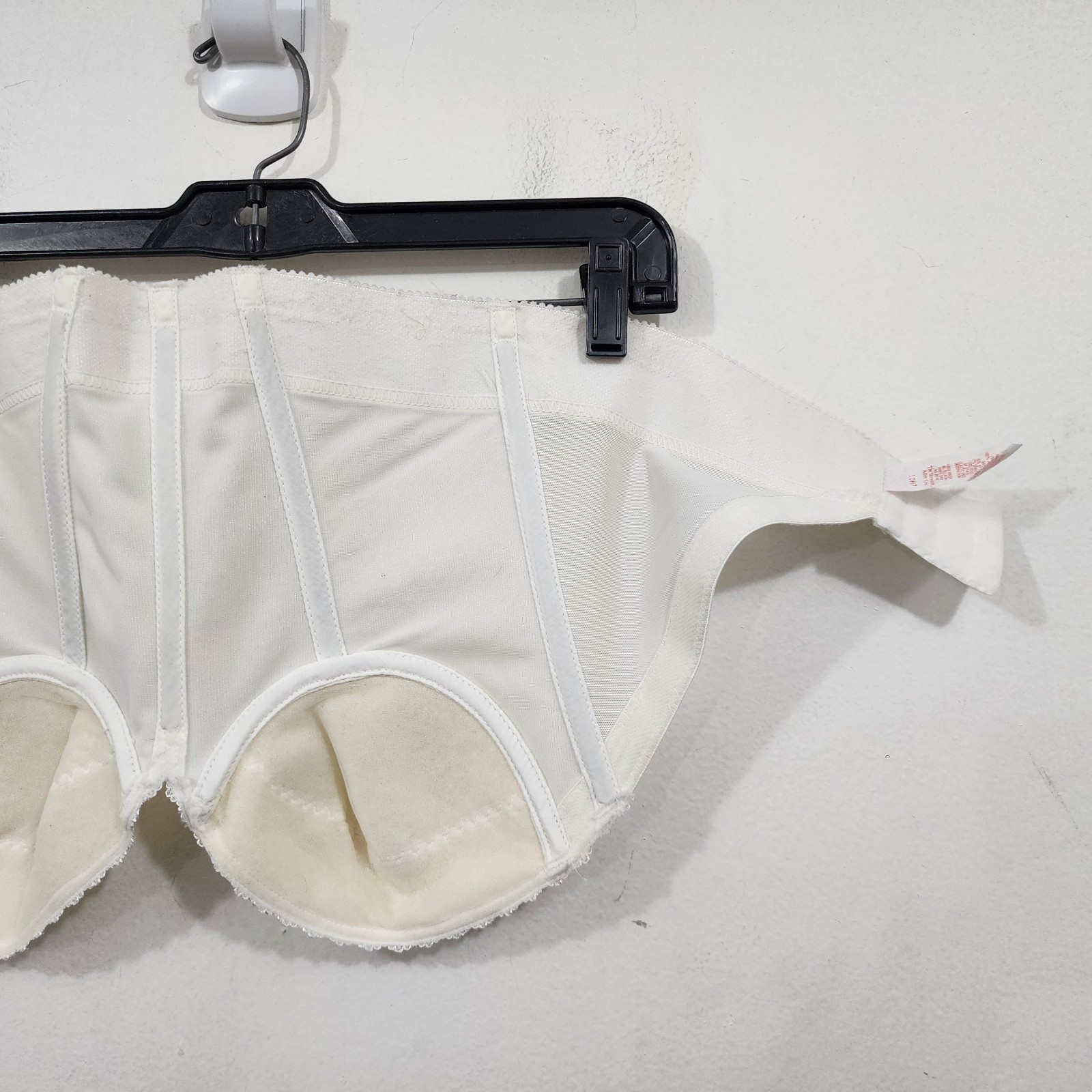 Vtg Backless by Smoothie Strapless Longline Bustier Bra Boned Low Back Ivory 36A