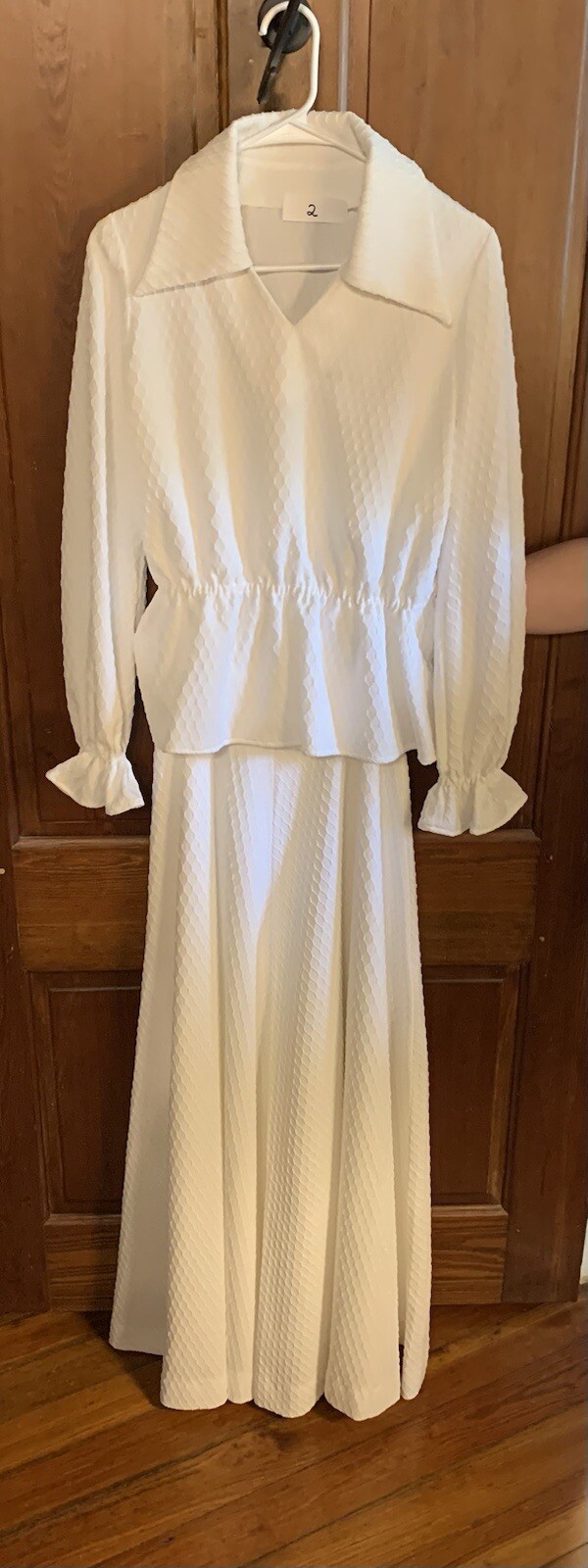 Vintage Skirt & Top Set hand tailored: Size Small to Medium with elastic waist. 