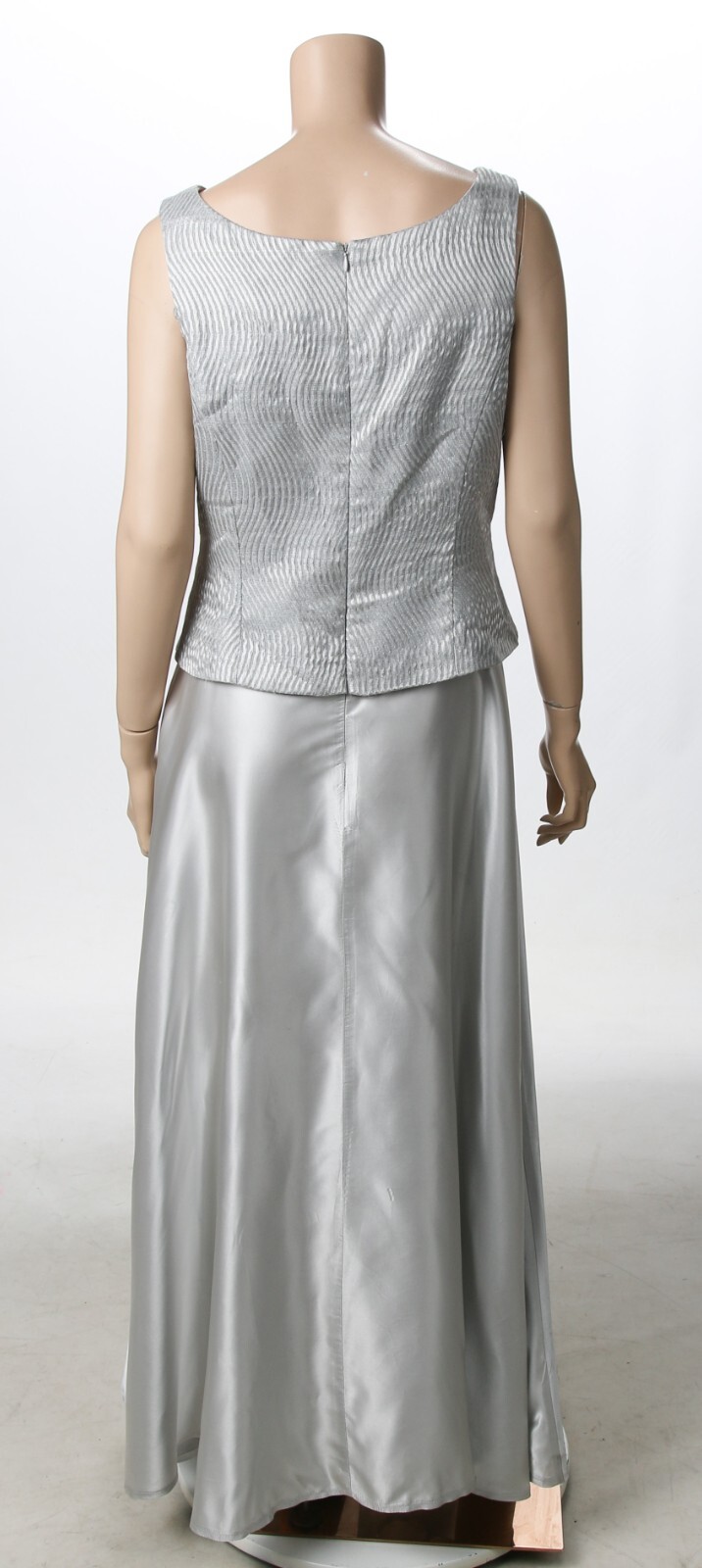 Arianna by Rachel Kaye Vintage 90s Y2K Silver Gray Formal Party Dress sz 14