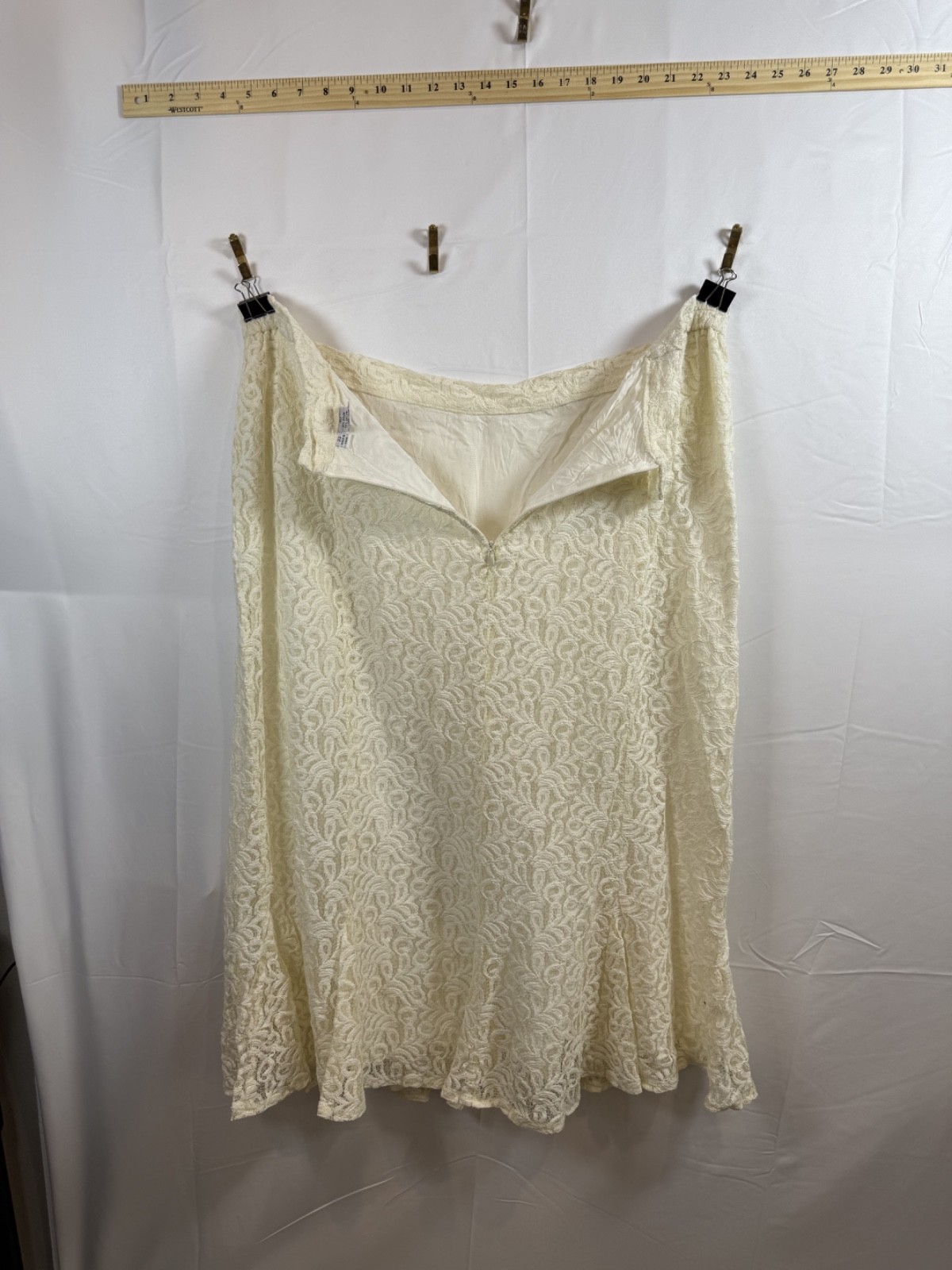 Vintage Night Studio New York 3 Pc Set Womens 22 Ivory Lace Skirt Suit Embellish