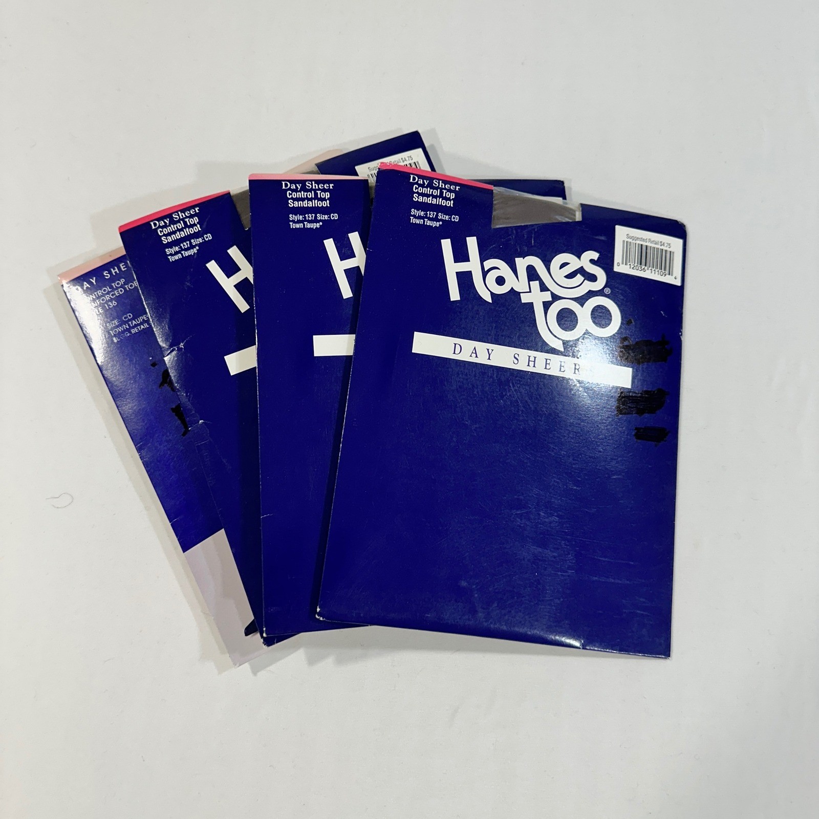 Hanes Too Day Sheer Control Top Pantyhose Women Size CD Town Taupe 4pk | Vintage