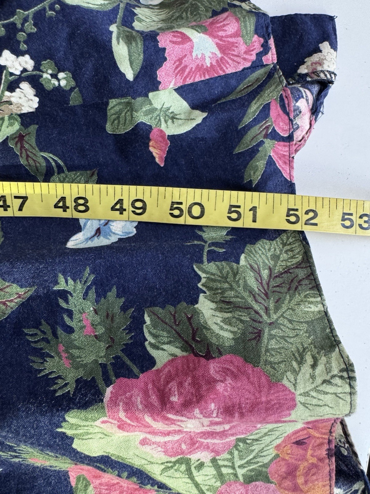 vintage 80s ED Michaels cottage blue pink floral print western floral dress